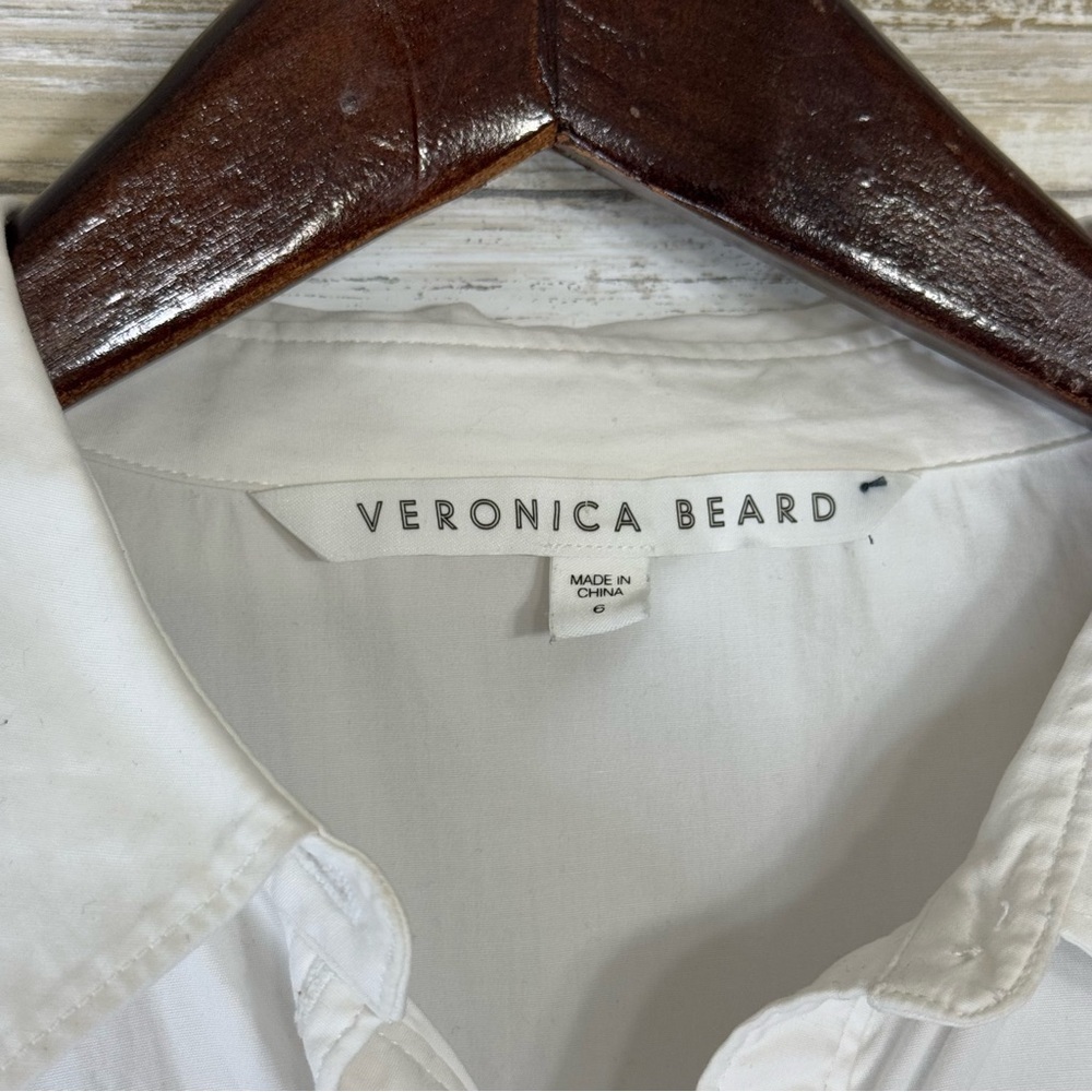 Veronica Beard Capella White Button Down Shirt Dress Women’s size 6 - Picture 7 of 13